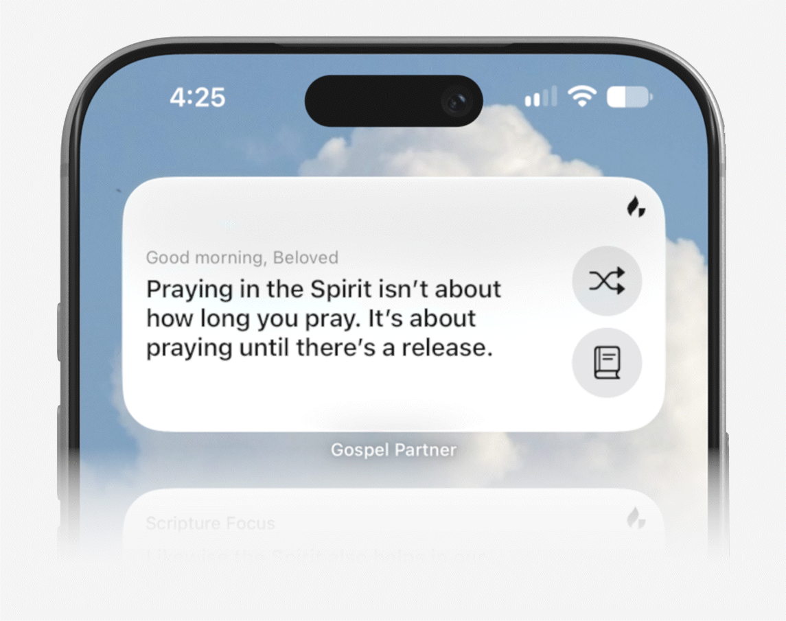 Gospel Partner app widget demonstration